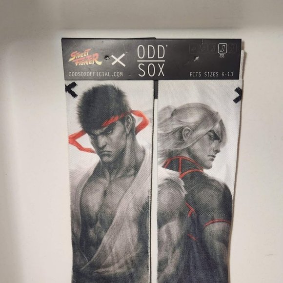 NEW Odd Sox Street Fighter Socks Size 6-13 Men's Hadouken! Come - Picture 2 of 12